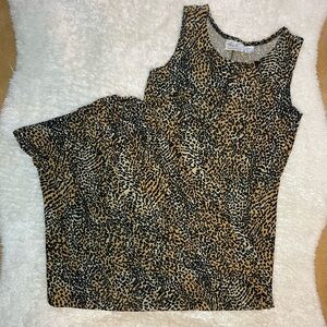 Kathi Lee vintage 90’s stretchy leopard print maxi dress